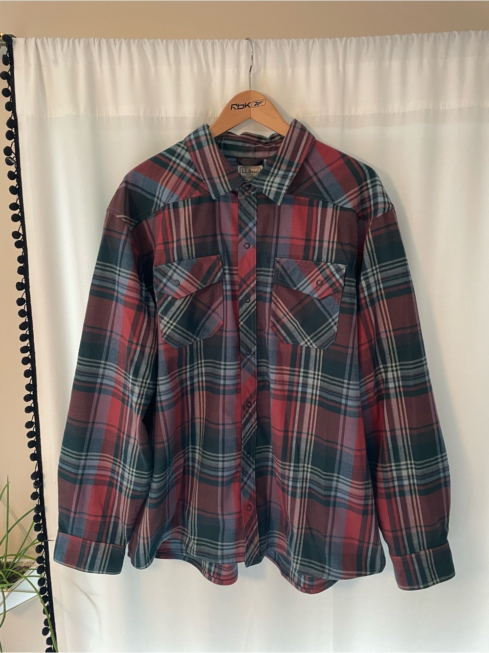 L.L. Bean katahdin performance flannel plaid button down shirt men’s XXL collar